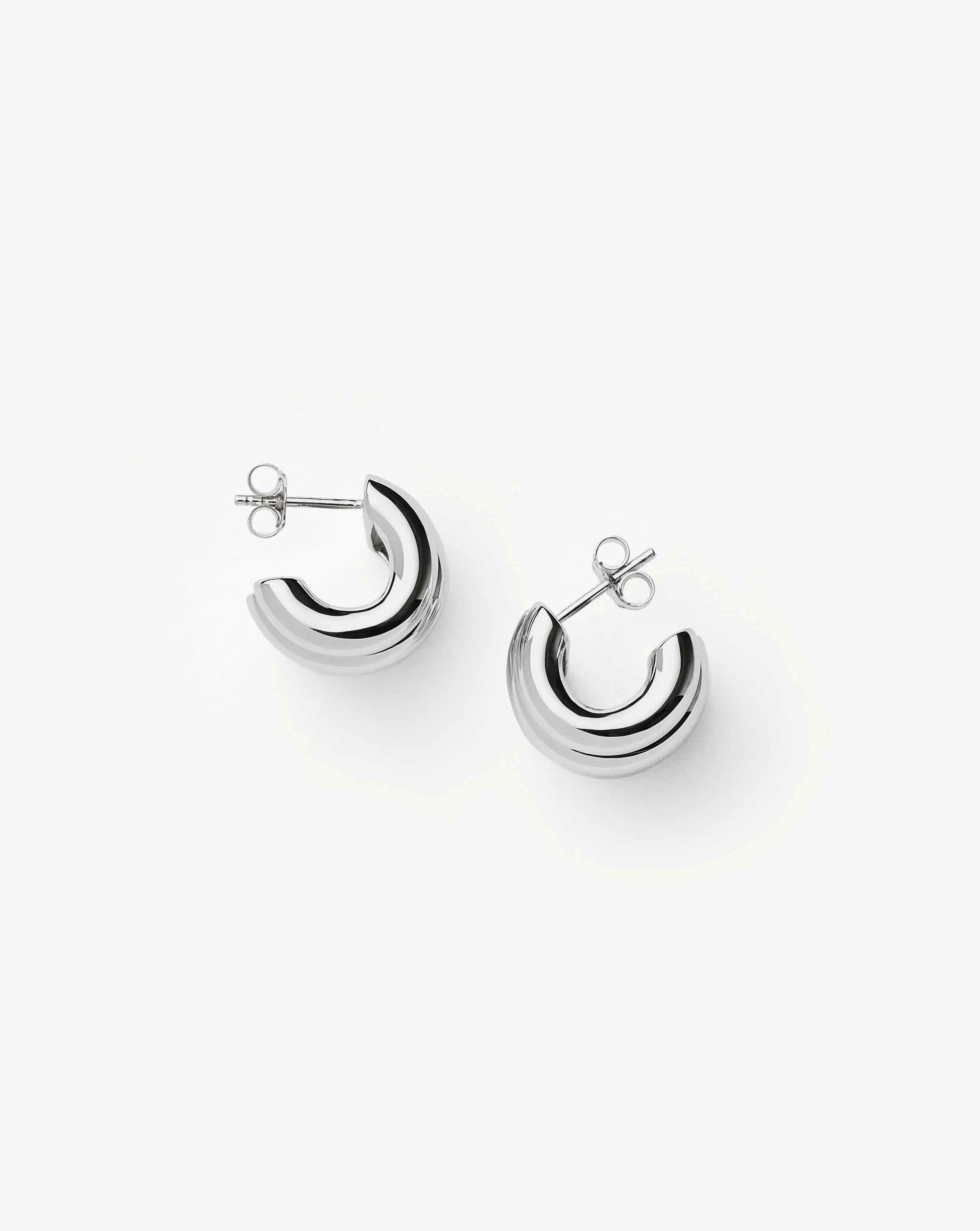 Chubby Triple Small Hoop Earrings | Silver Plated