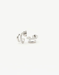 Classic Double Huggies | Sterling Silver/Cubic Zirconia