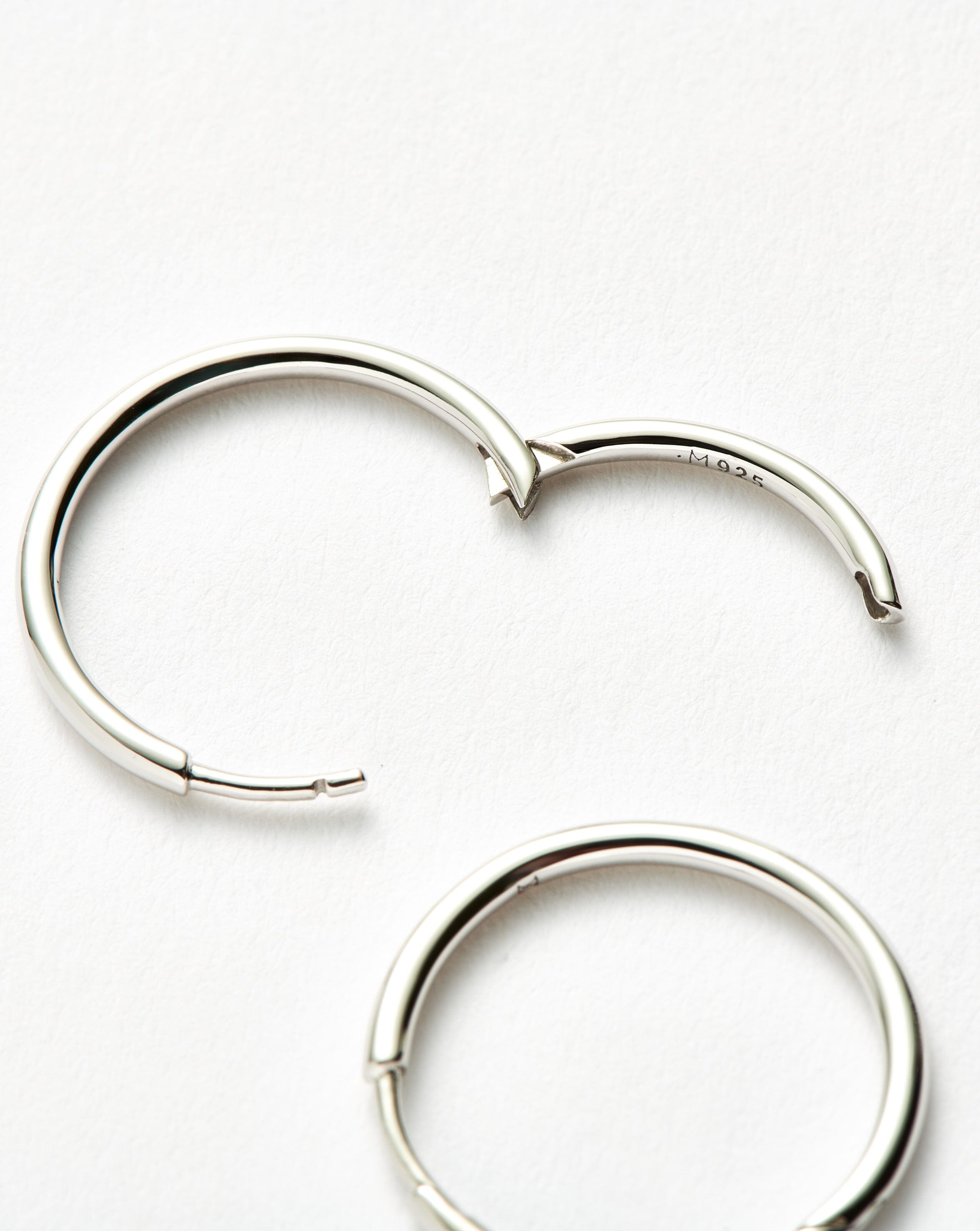 Classic Small Hoop Earrings | Rhodium Plated on Recycled Sterling Silver