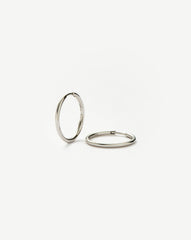 Classic Small Hoop Earrings | Rhodium Plated on Recycled Sterling Silver