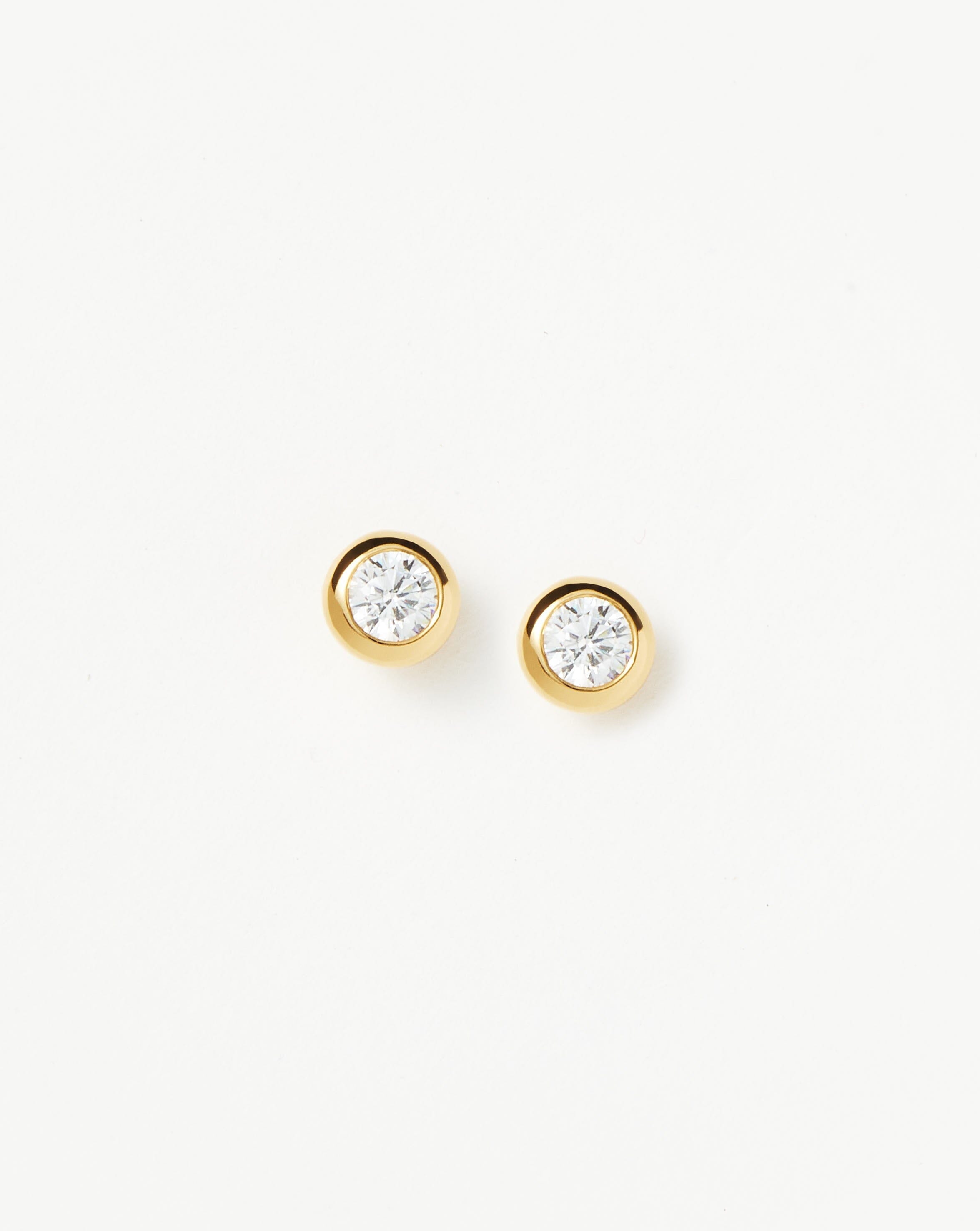 Classic Stone Stud Earrings | 18k Gold Vermeil/Cubic Zirconia
