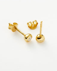 Classic Stone Stud Earrings | 18k Gold Vermeil/Cubic Zirconia