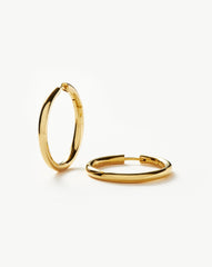 Classic Tunnel Medium Hoop Earrings | 18k Gold Plated