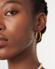 Classic Tunnel Medium Hoop Earrings | 18k Gold Plated