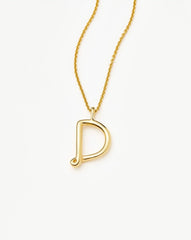 Curly Molten Initial Pendant Necklace - Initial D | 18k Gold Vermeil