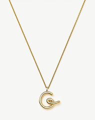 Curly Molten Initial Pendant Necklace - Initial G | 18k Gold Vermeil