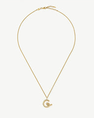 Curly Molten Initial Pendant Necklace - Initial G | 18k Gold Vermeil