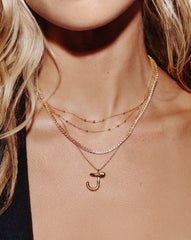 Curly Molten Initial Pendant Necklace - Initial J | 18k Gold Vermeil