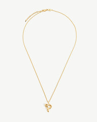 Curly Molten Initial Pendant Necklace - Initial P | 18k Gold Vermeil