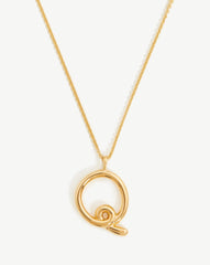 Curly Molten Initial Pendant Necklace - Initial Q | 18k Gold Vermeil