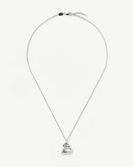 Curly Molten Initial Pendant Necklace - Initial S | Sterling Silver