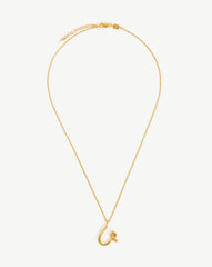Curly Molten Initial Pendant Necklace - Initial U | 18k Gold Vermeil