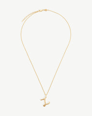 Curly Molten Initial Pendant Necklace - Initial Z | 18k Gold Vermeil