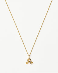 Curly Molten Mini Initial Necklace - A | 18k Gold Vermeil