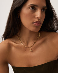 Curly Molten Mini Initial Necklace - A | 18k Gold Vermeil