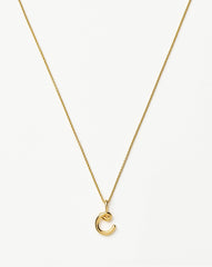 Curly Molten Mini Initial Necklace - C |18k Gold Vermeil