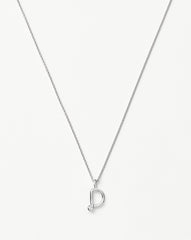 Curly Molten Mini Initial Necklace - D | Sterling Silver