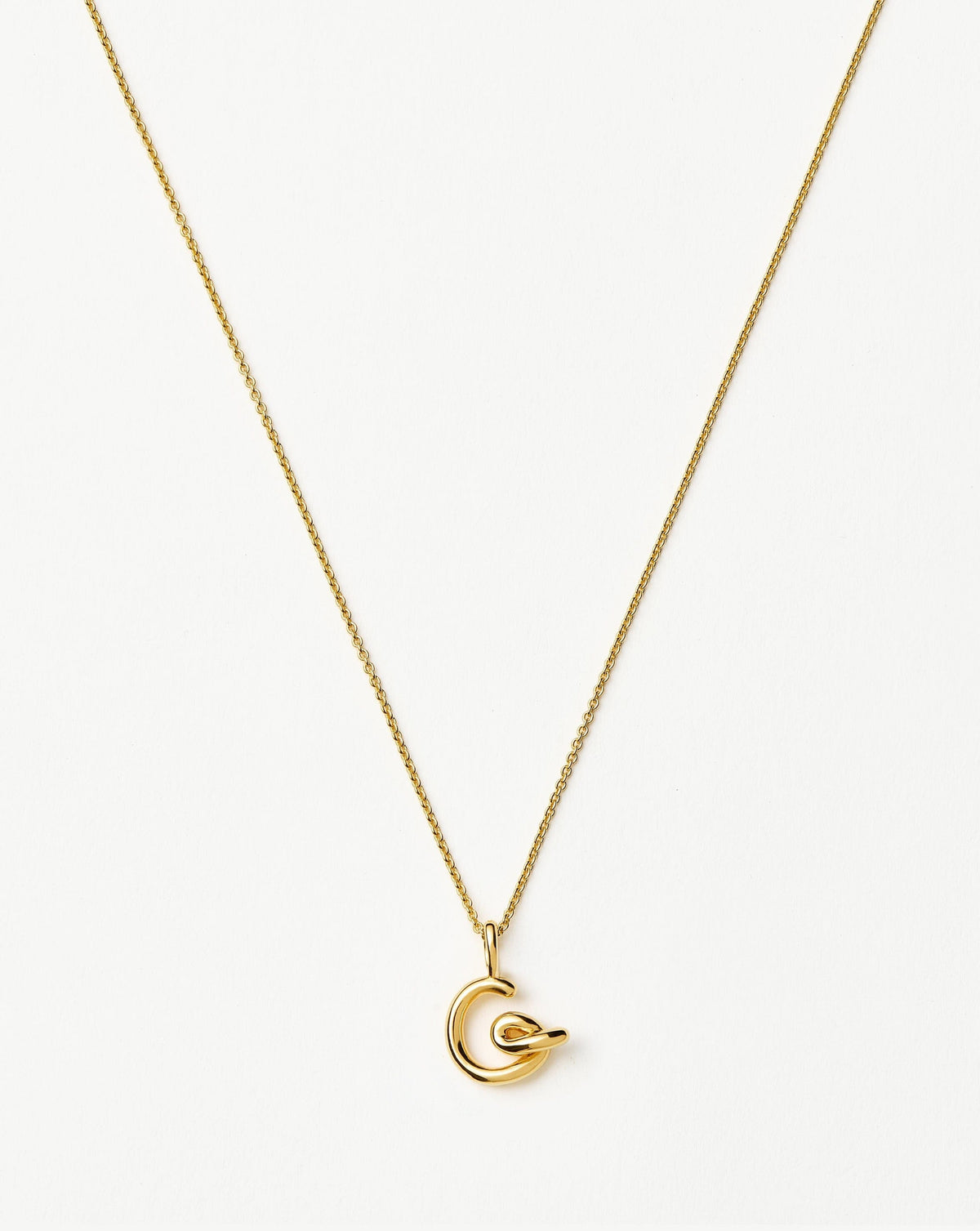 Curly Molten Mini Initial Necklace - G  | 18k Gold Vermeil