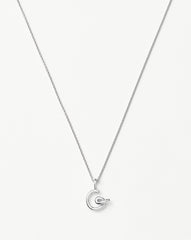 Curly Molten Mini Initial Necklace - G  | Sterling Silver
