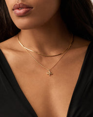 Curly Molten Mini Initial Necklace - H | 18k Gold Vermeil