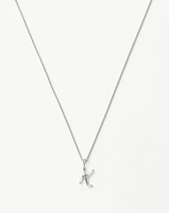 Curly Molten Mini Initial Necklace - K | Sterling Silver