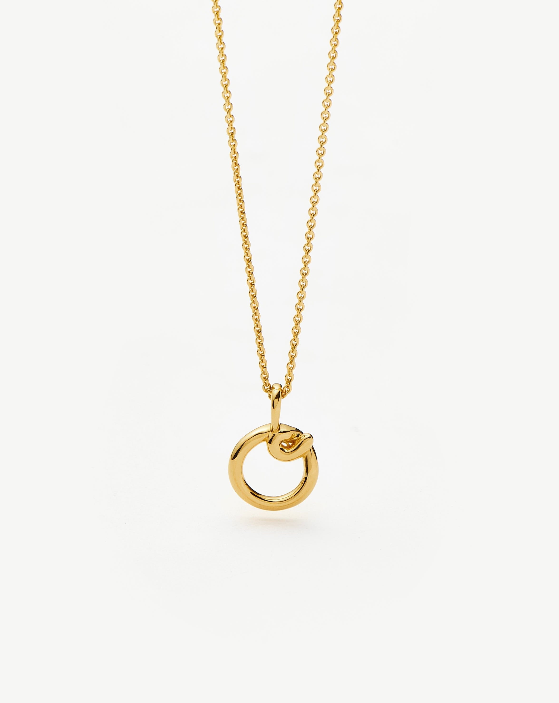 Curly Molten Mini Initial Necklace - O | 18k Gold Vermeil