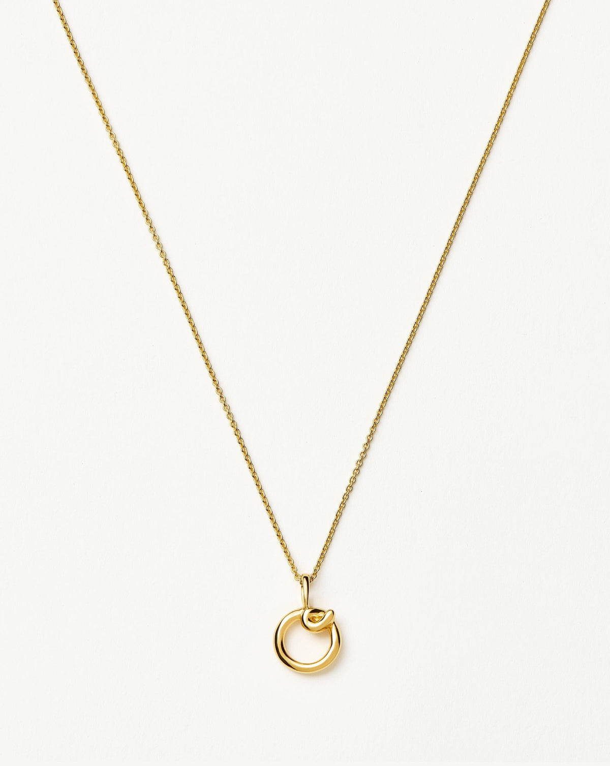 Curly Molten Mini Initial Necklace - O | 18k Gold Vermeil