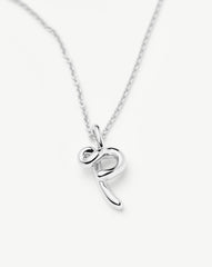 Curly Molten Mini Initial Necklace - P | Sterling Silver