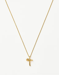Curly Molten Mini Initial Necklace - T | 18k Gold Vermeil