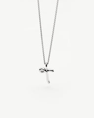 Curly Molten Mini Initial Necklace - T | Sterling Silver