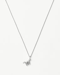 Curly Molten Mini Initial Necklace - W | Sterling Silver
