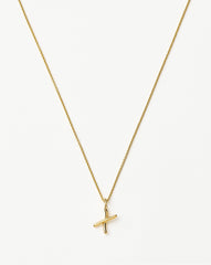 Curly Molten Mini Initial Necklace - X | 18k Gold Vermeil