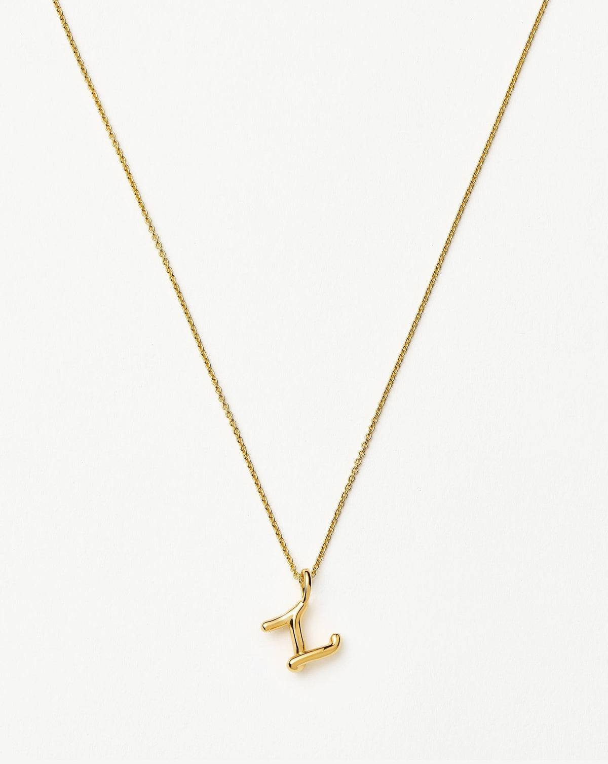 Curly Molten Mini Initial Necklace - Z | 18k Gold Vermeil