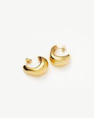Dome Medium Hoop Earrings | 18k Gold Plated