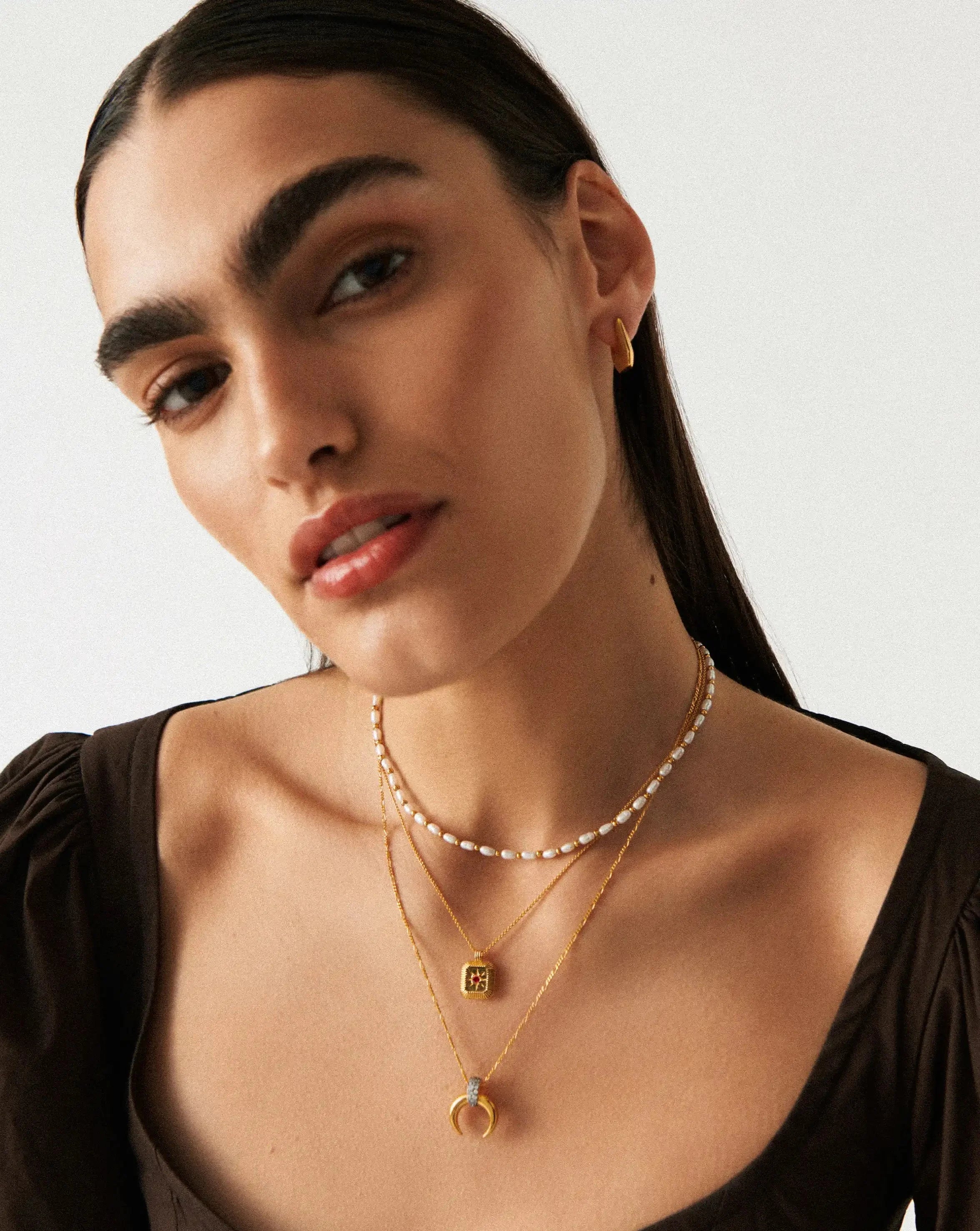 July Birthstone Pendant Necklace | 18k Gold Vermeil/Glass Filled Ruby