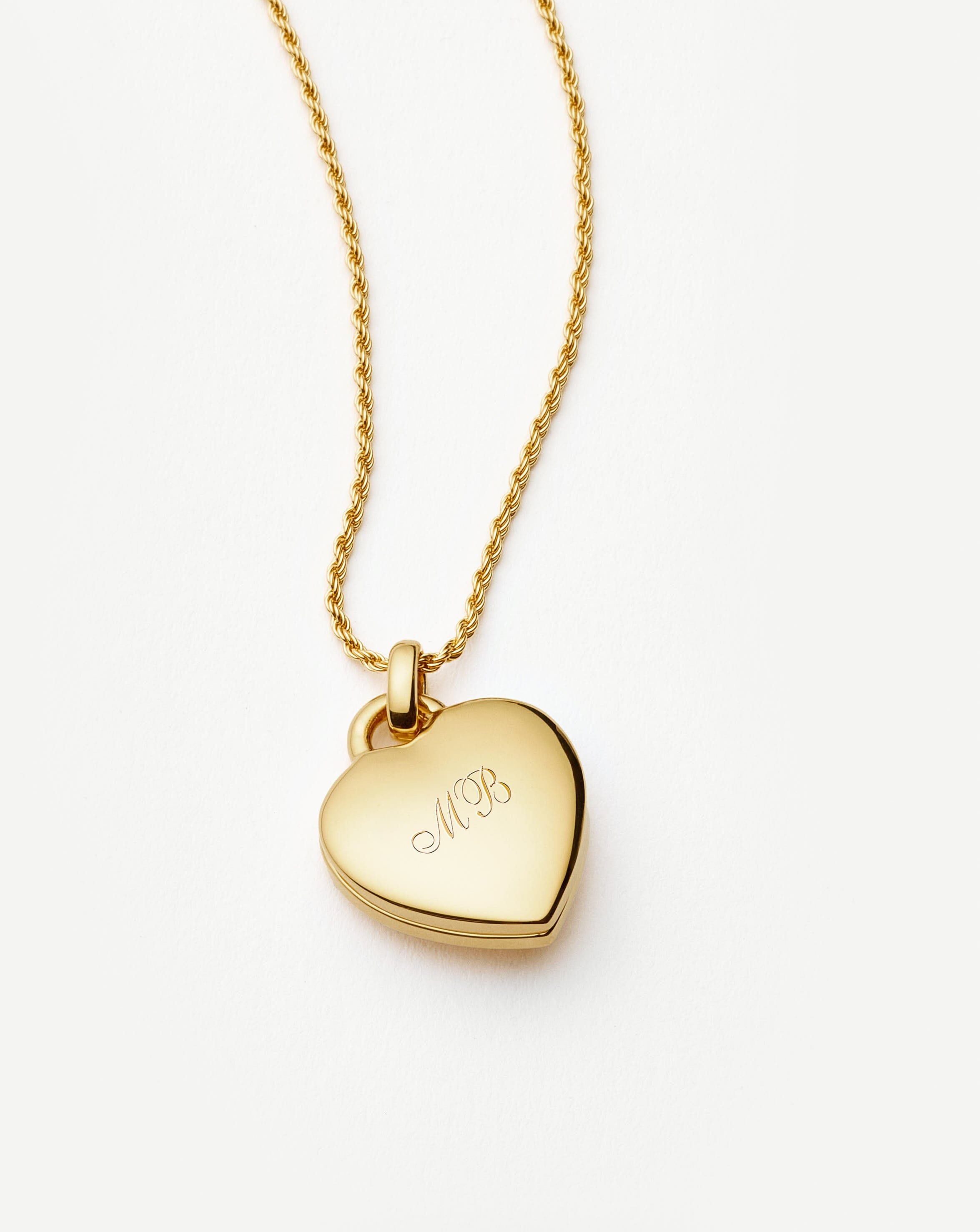 Engravable Heart Ridge Locket Pendant Necklace | 18k Gold Vermeil/Rainbow Moonstone