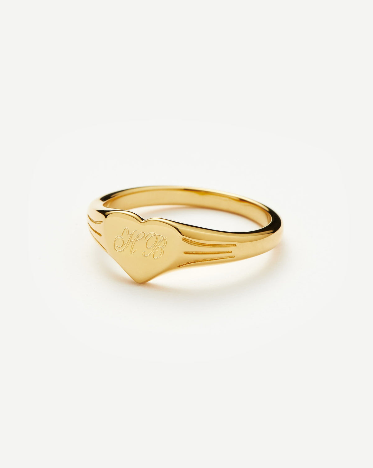 Engravable Heart Signet Ring | 18k Gold Vermeil
