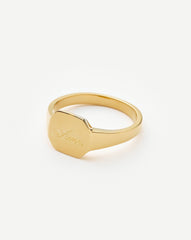 Engravable Octa Signet Ring | 18k Gold Vermeil