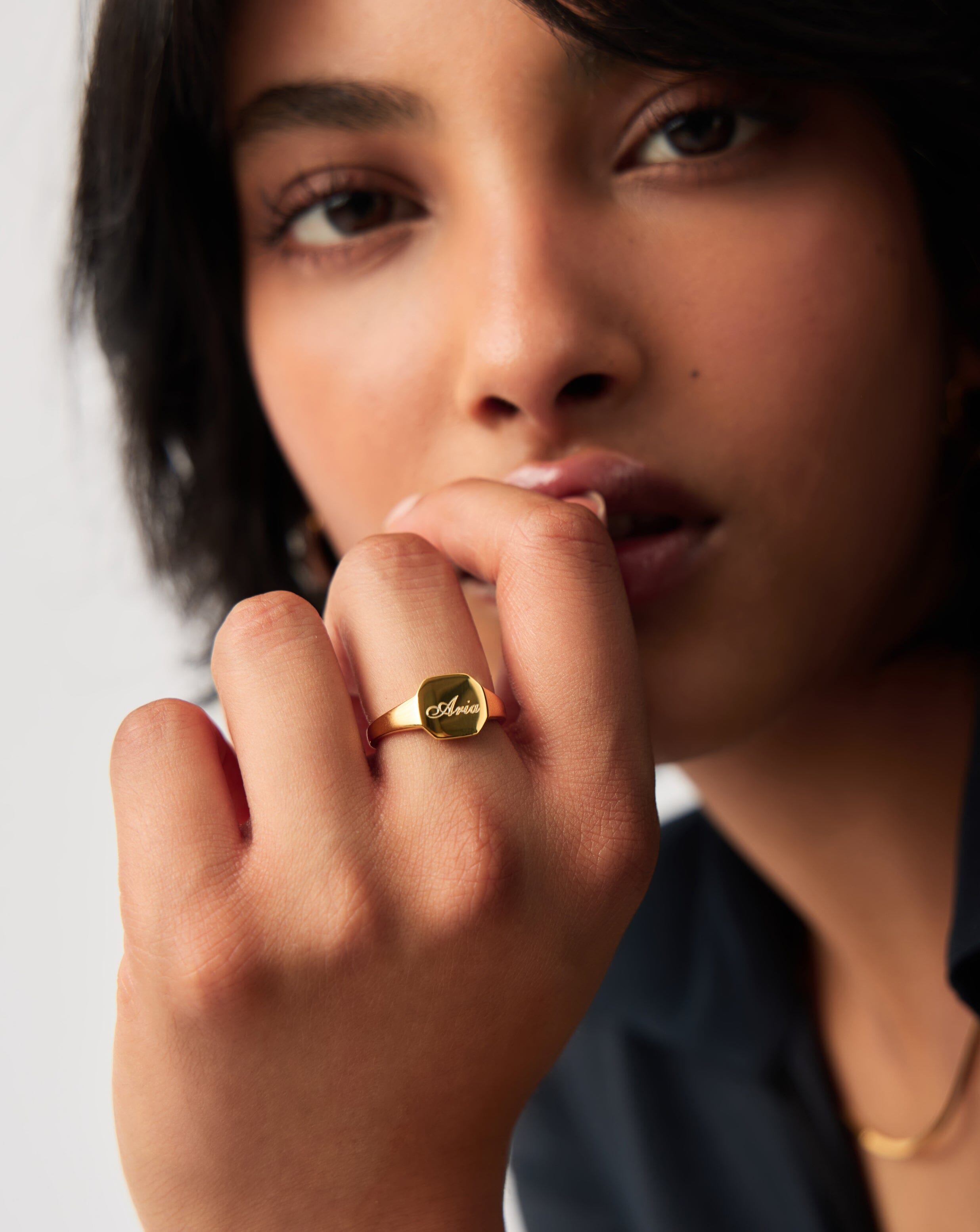Engravable Octa Signet Ring | 18k Gold Vermeil