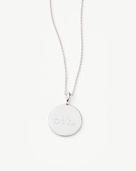 Engravable Round Necklace | Sterling Silver