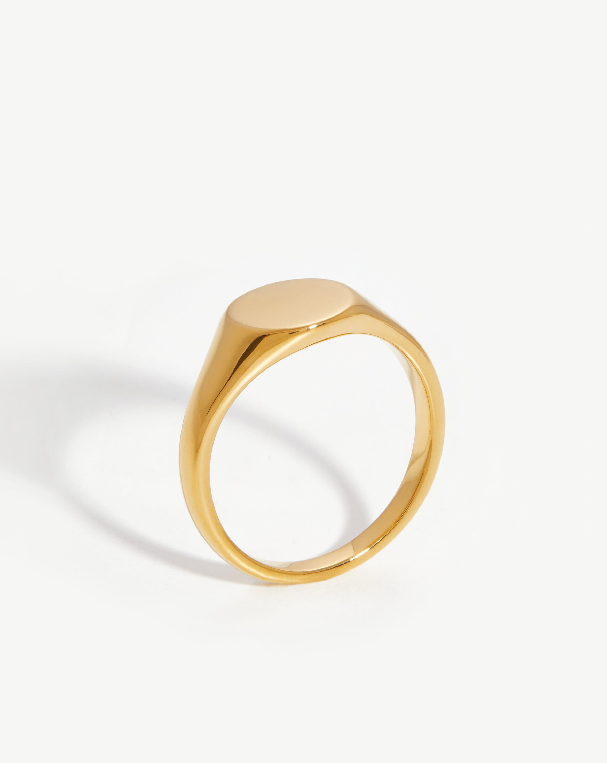 Engravable Round Signet Ring | 18k Gold Vermeil