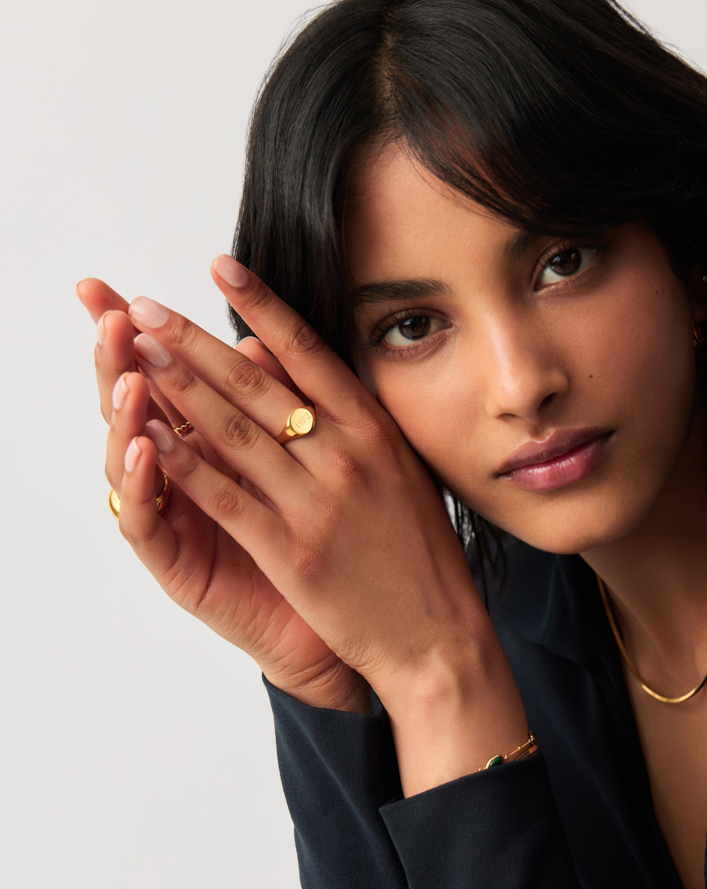 Engravable Round Signet Ring | 18k Gold Vermeil