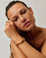 Eny Puffy Cuff Bracelet | 18k Gold Plated