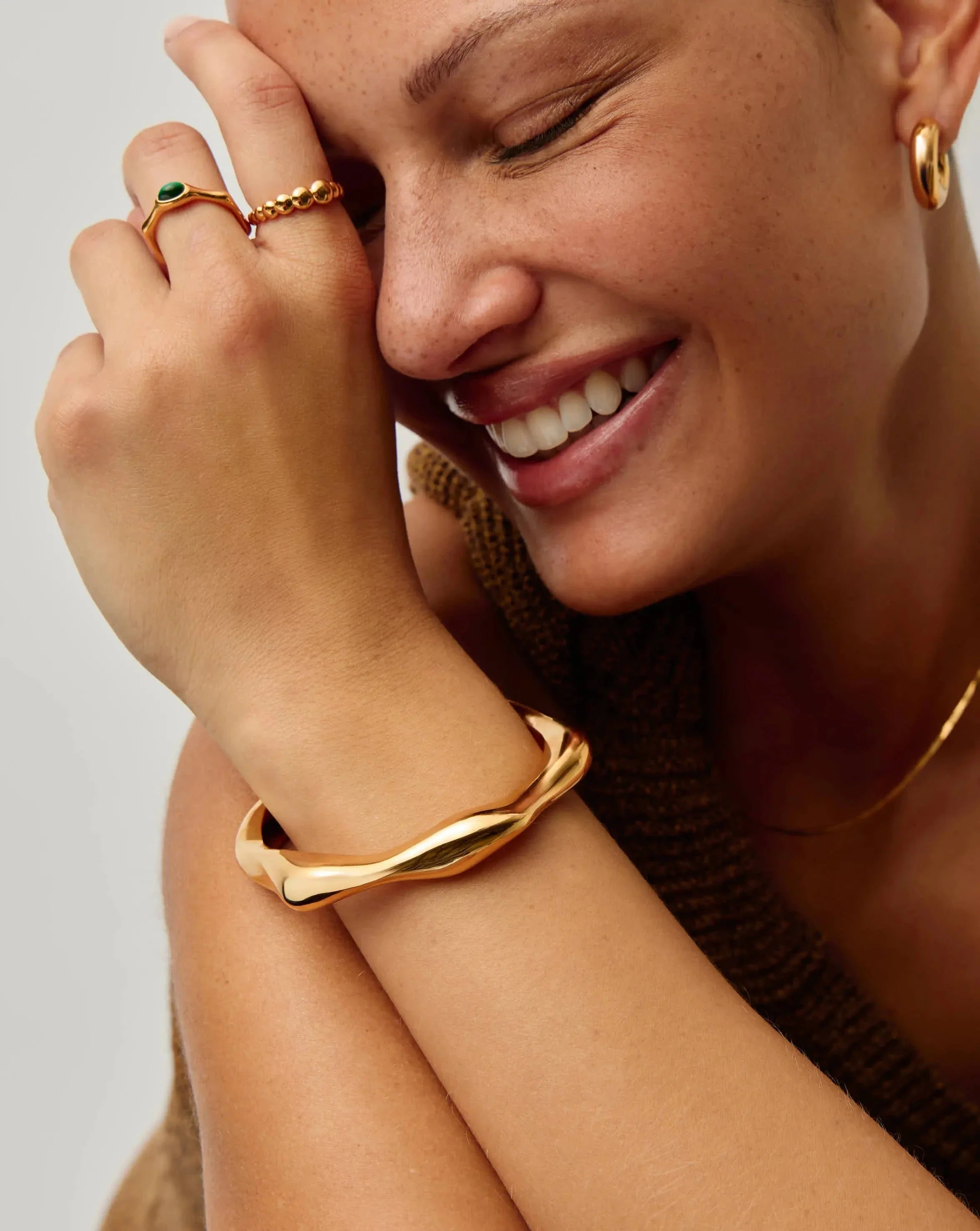 Eny Puffy Cuff Bracelet | 18k Gold Plated