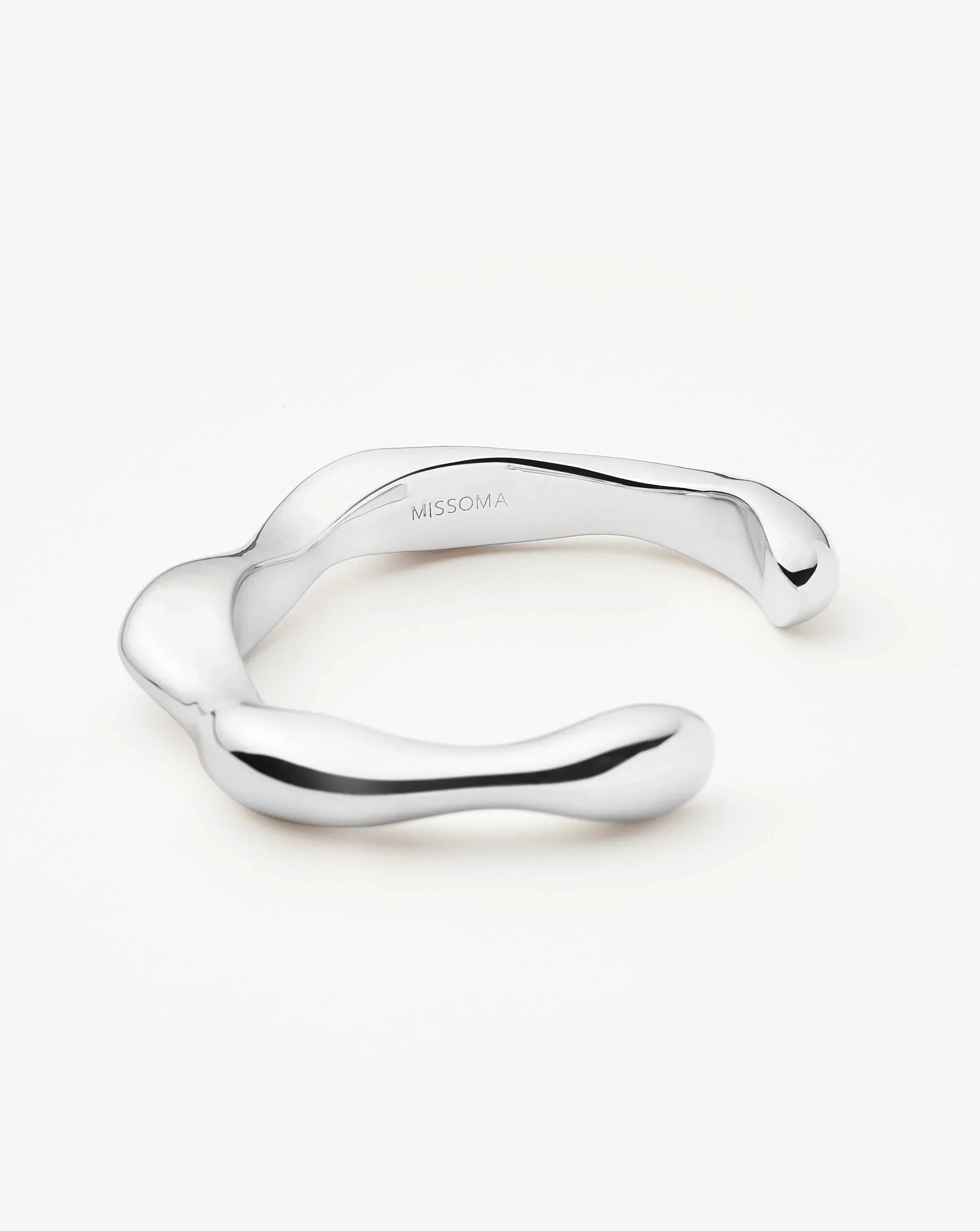 Eny Puffy Cuff Bracelet | Silver Plated