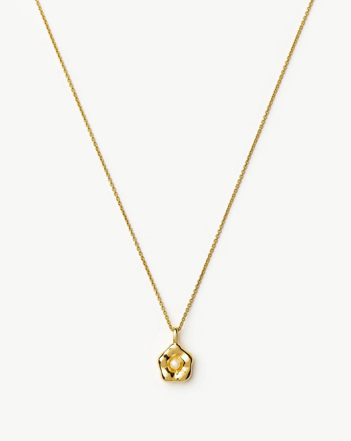 Eny Puffy Daisy Pendant Necklace | 18k Gold Plated/Pearl