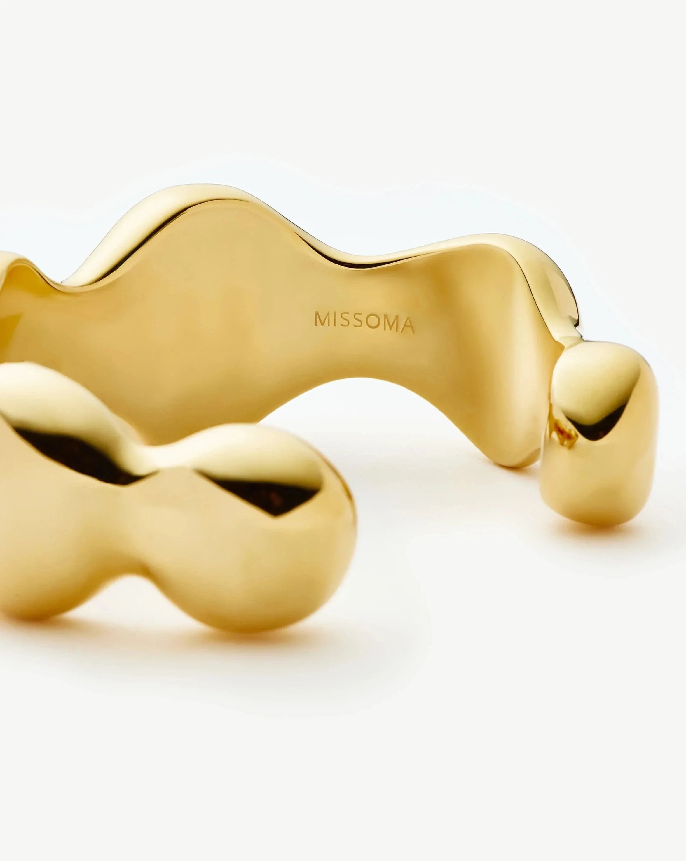 Eny Puffy Dome Statement Cuff Bracelet | 18k Gold Plated