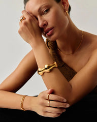 Eny Puffy Dome Statement Cuff Bracelet | 18k Gold Plated