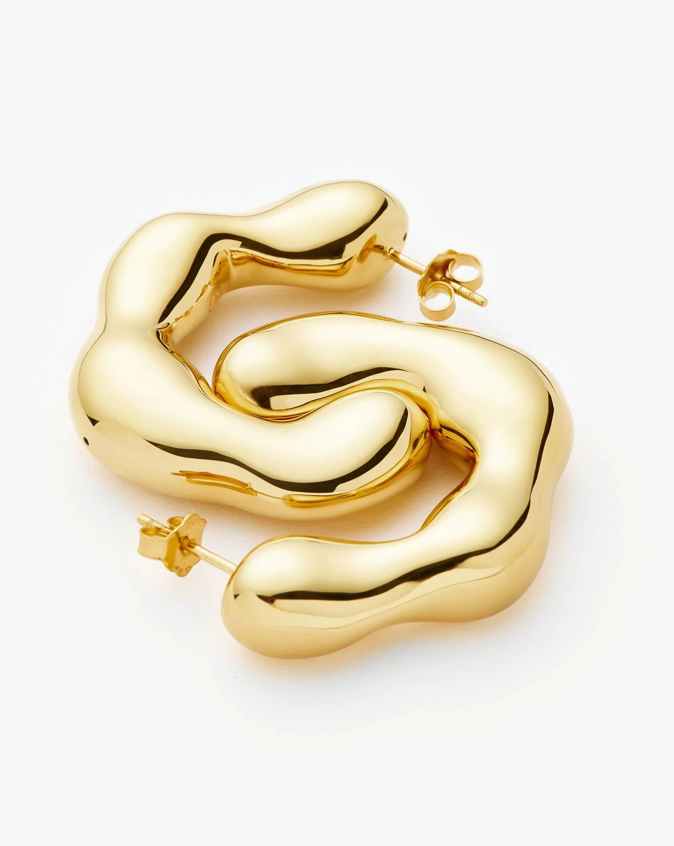 Eny Puffy Large Hoop Earrings | 18k Gold Plated