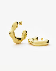 Eny Puffy Large Hoop Earrings | 18k Gold Plated